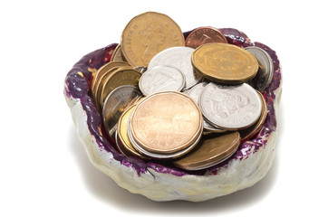 Tidy sundries tray vide-poche with Canadian coins inside