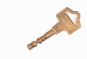 old key  on white background