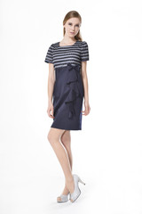 full-length portrait of beautiful young girl posing