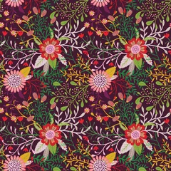 Foto auf Acrylglas Seamless floral pattern © tets