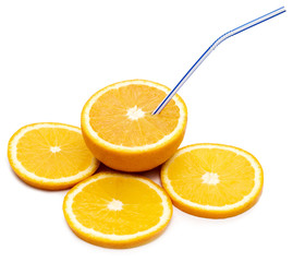 fresh orange isolated over white background