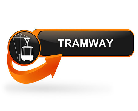 tramway sur bouton web design orange
