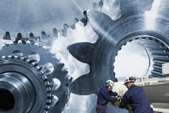 engineering, machinery and workers, gears and cogs