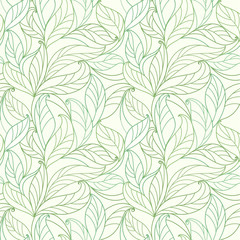 seamless abstract backgroung with green leaflets