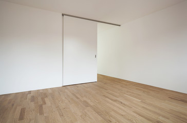 interior new house, empty room with sliding door