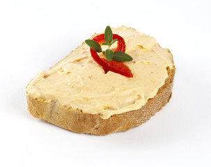 cheese spread with pepper on bread