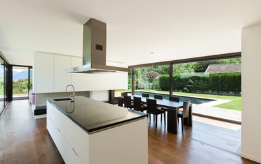 Modern villa, interior, beautiful kitchen