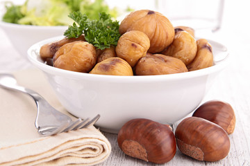 bowl of cooked chestnut