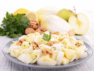 chicory salad with apple and walnut