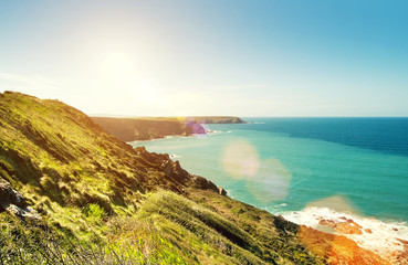 sun flare coast line