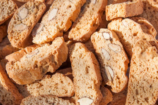 Biscotti (Prato biscuits) close-up view