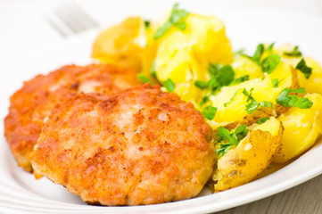 Burger with potato
