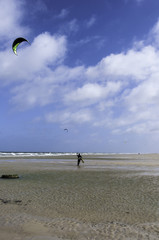 Kite surfer on the beach