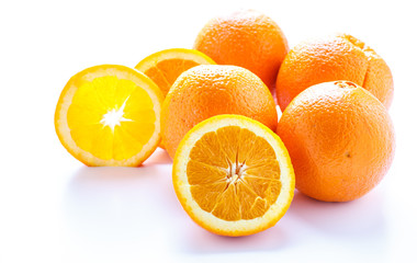 Whole Half and Sliced Oranges