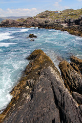 Fototapeta na wymiar Irish ring of Kerry coast with waves