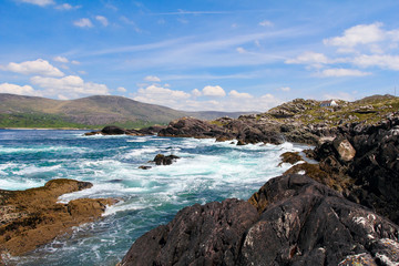 Fototapeta na wymiar Irish landscape in Ring of Kerry coastal road