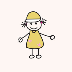 children vector hand drawn