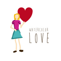 watercolor love