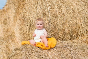 baby on hay