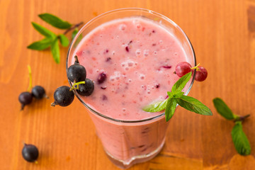 summer smoothies black currant in the cup