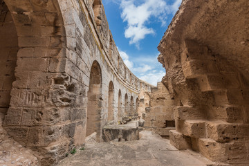 ancient colosseum in El Jem, Tunisia