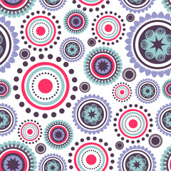 Seamless pattern with abstract colorful circles