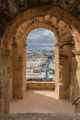 Schilderijen op glas ancient colosseum in El Jem, Tunisia © pavel068