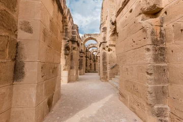 Fototapete Rund ancient colosseum in El Jem, Tunisia © pavel068