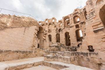 Obraz premium ancient colosseum in El Jem, Tunisia