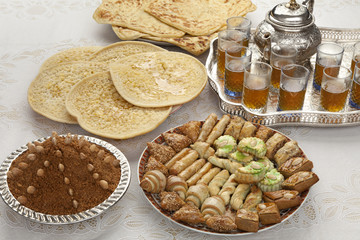 Traditional Moroccan tea at id-al-fitr the end of Ramadan