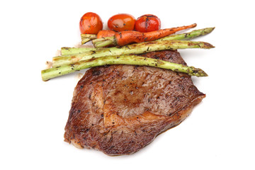 beef steak in white background