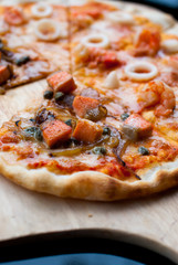 seafood half Salmon Pizza