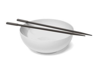 Empty bowl with chopsticks