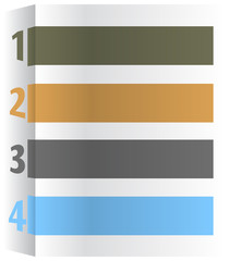 Obraz premium Numbered rows with colored labels