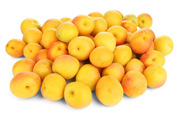 Fresh natural apricot isolated on white