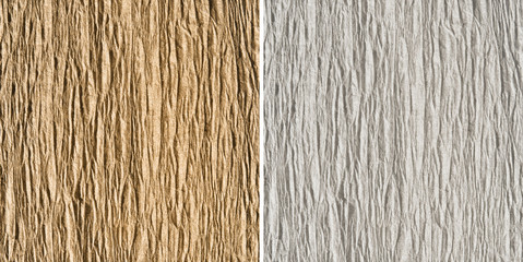 Set of 2 goffered paper textures: brown and white