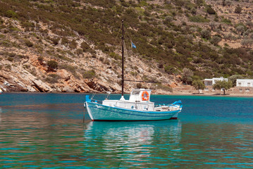 Traditional fishing boat on Sifnos island  Greece