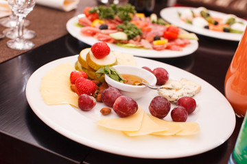 cheese and fruits