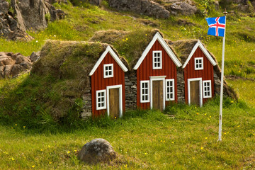 Small Icelandic houses - obrazy, fototapety, plakaty