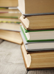 Many books on the table