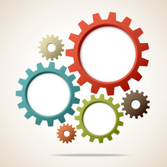 Abstract Background Gears Retro Colour