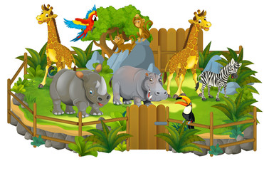 Cartoon zoo - illustration for the children