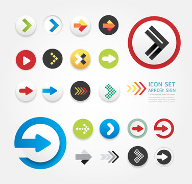 arrow icons design set / can be used for infographics   / graphi
