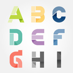 alphabet modern paper cut abstract style Design. Vector illustra