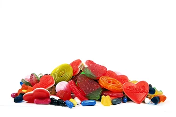 Fototapete Süßigkeiten Süßigkeiten auf weiß isoliert