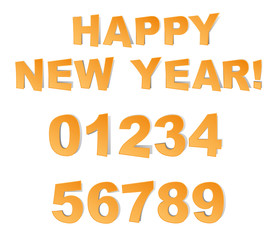 2014 - 2015 new year numbers and word