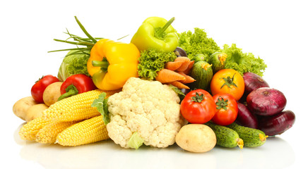 Fresh vegetables isolated on white