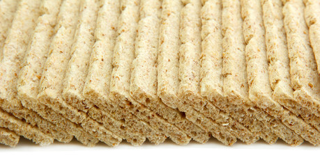 tasty crispbread, isolated on white