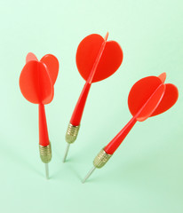 Darts on blue background