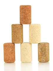 Wine corks isolated on white